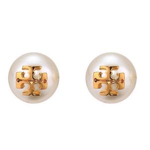 TORY BURCH • Evie Pearl Logo Earrings